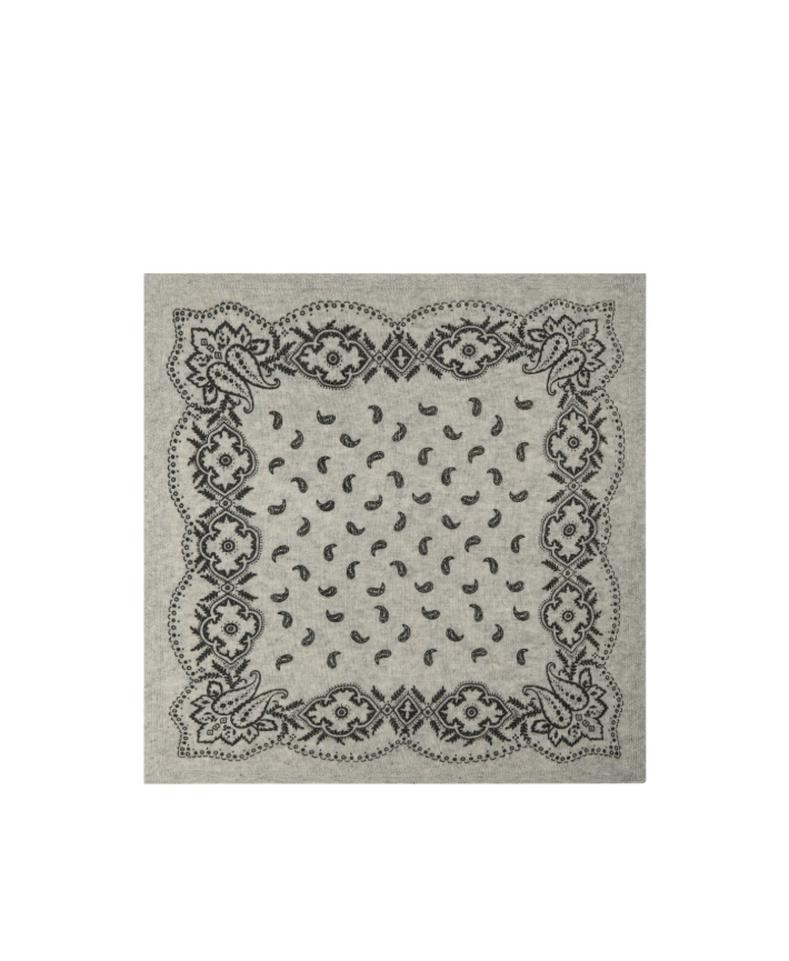 Adelina Paisley Knit Scarf Grey Melange