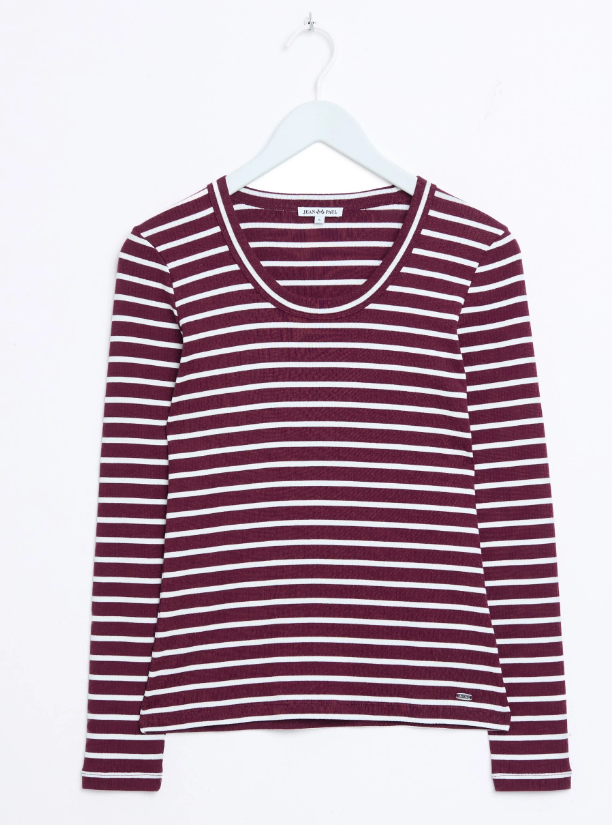 Sinda Stripet Topp Maroon Bann