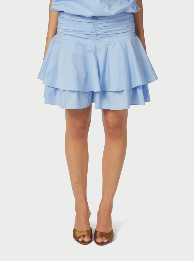 Janie Poplin Skirt Light Blue