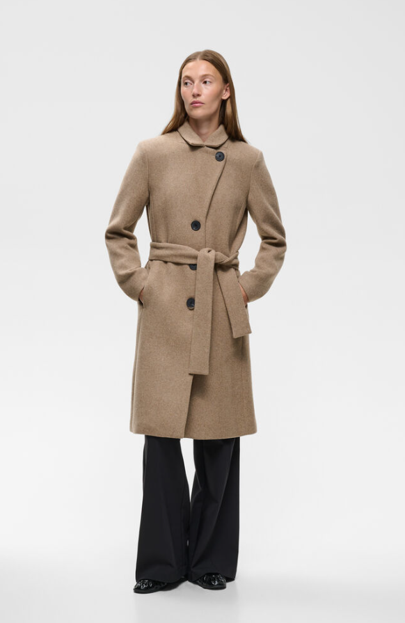ZorahIW Classic Coat Sandy Grey Melange