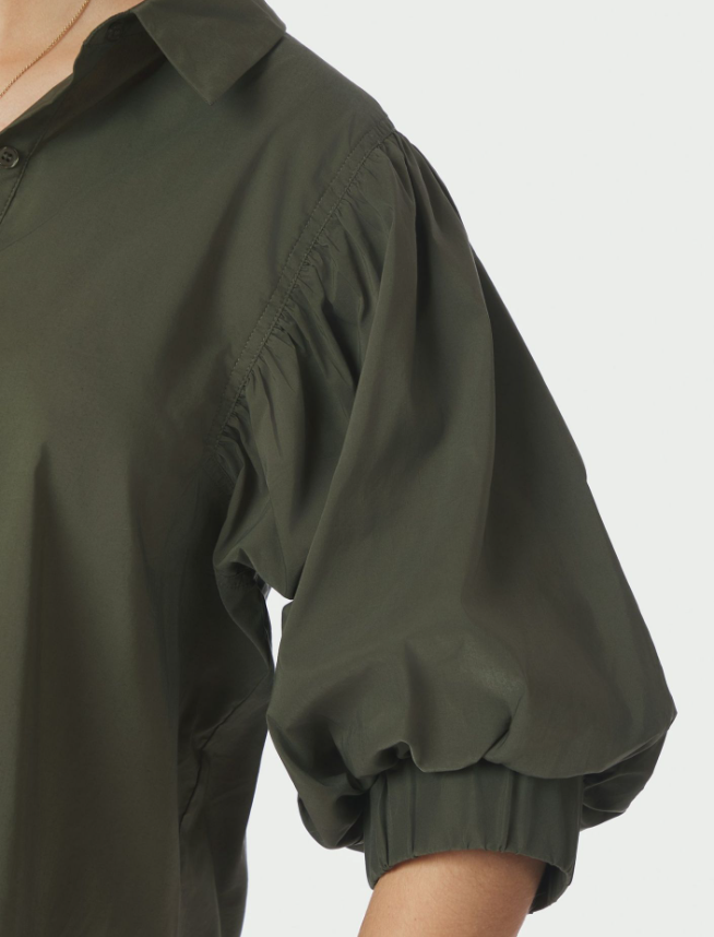 Etta Poplin Shirt Army