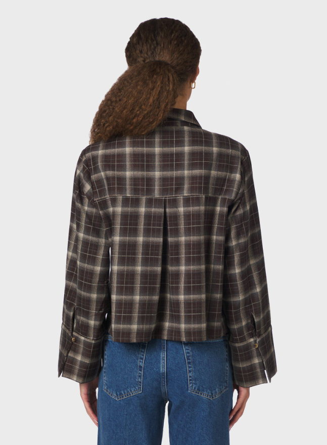 Jaylin Flannel Check Shirt Dark Brown
