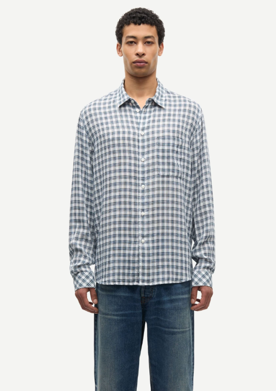 Saryan J Shirt 15566 Blue Check