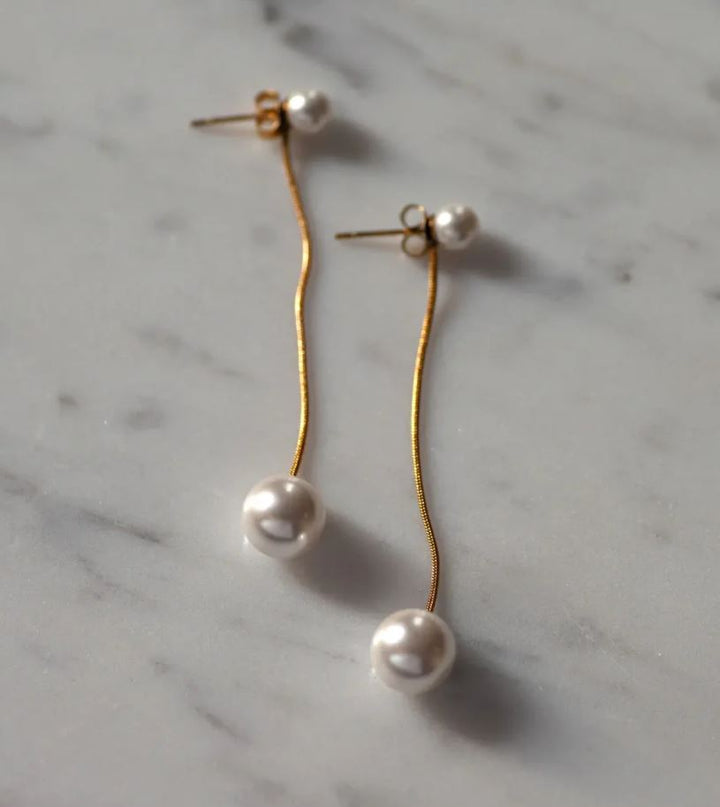 Estelle Pearl Chain Earrings