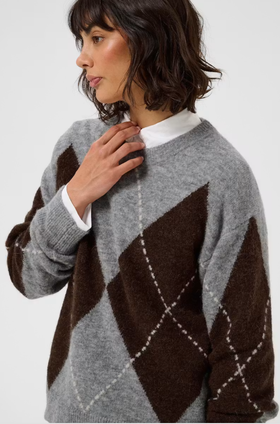 SorayasPW Pullover Brown/Grey Check