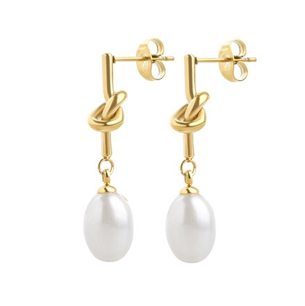Agda Hoop Pearl Earrings