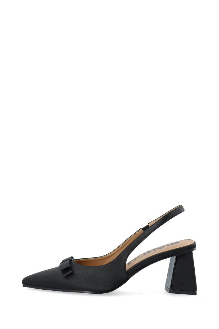 BIAMARALYN Bow Slingback Satin Black