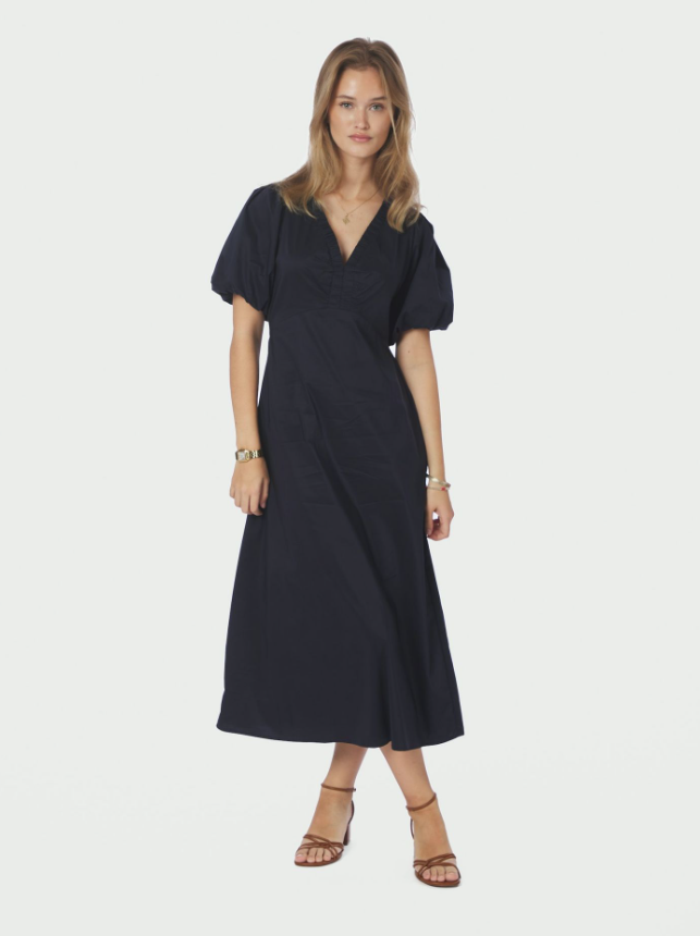 Iliana Poplin Dress Navy