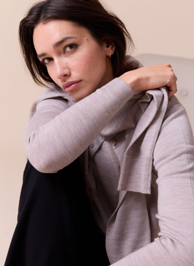 Sara Merinocardigan Sand Melange