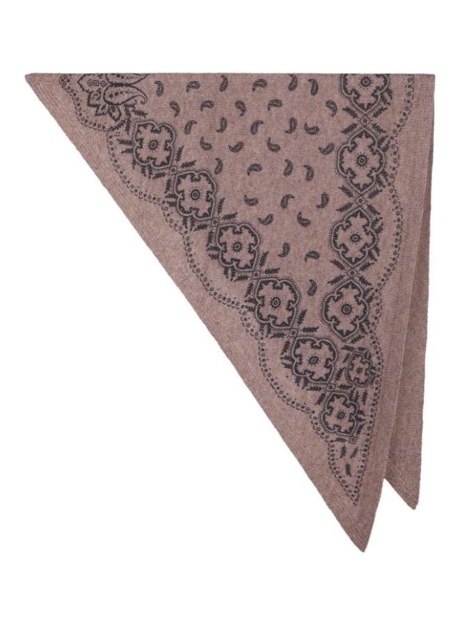 Lolana Paisley Knit Scaf Beige Melange
