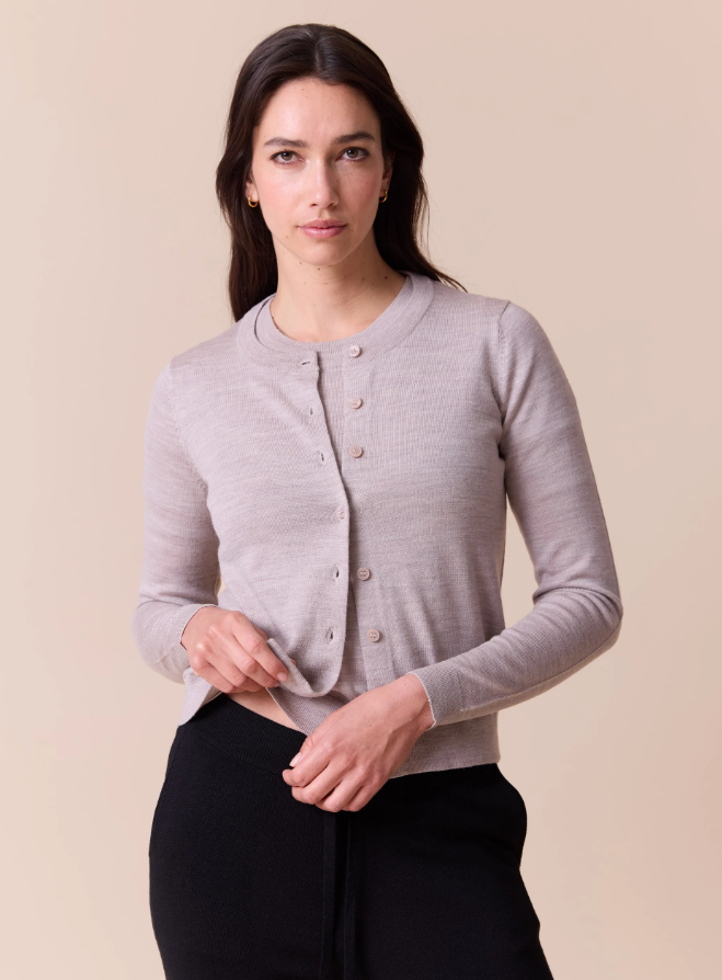 Sara Merinocardigan Sand Melange