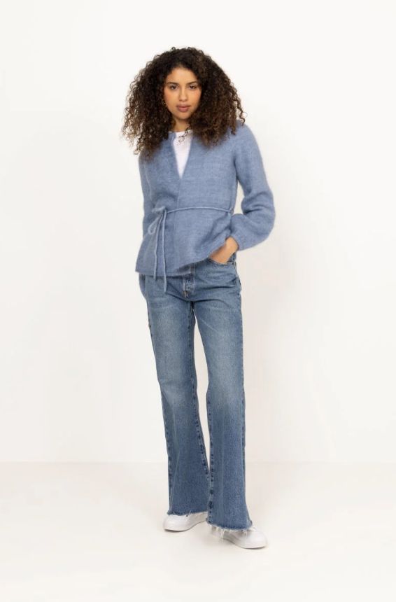 Fredrikke Chunky Cardigan Denim Blue