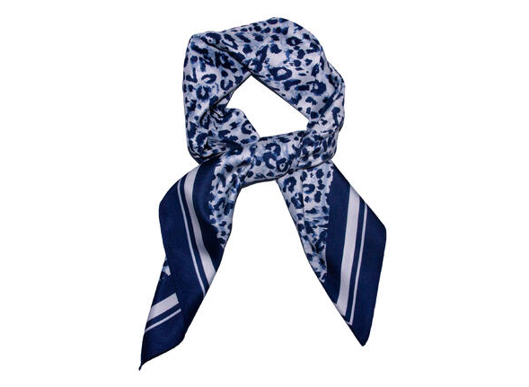 Skjerf Dobbeltside Dyreprint 70x70 Navy