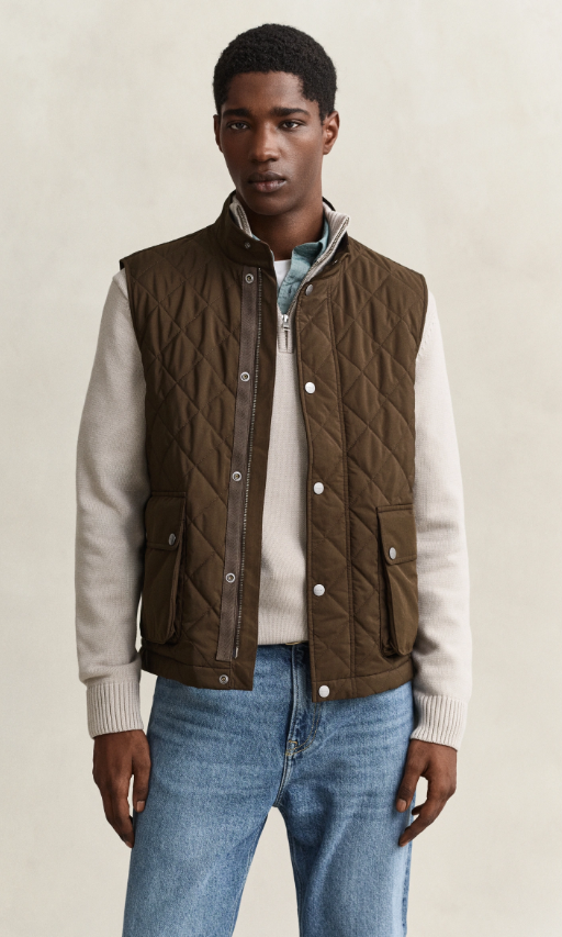 Quilted Vest 217 Black Brown