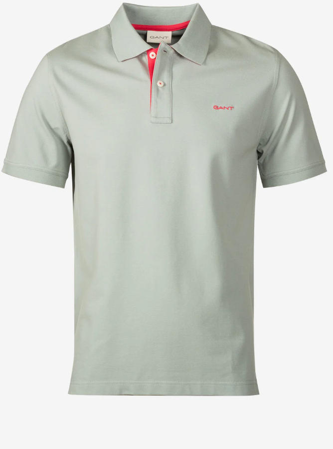 Reg Contrast Pique SS Polo Ceramic Grey