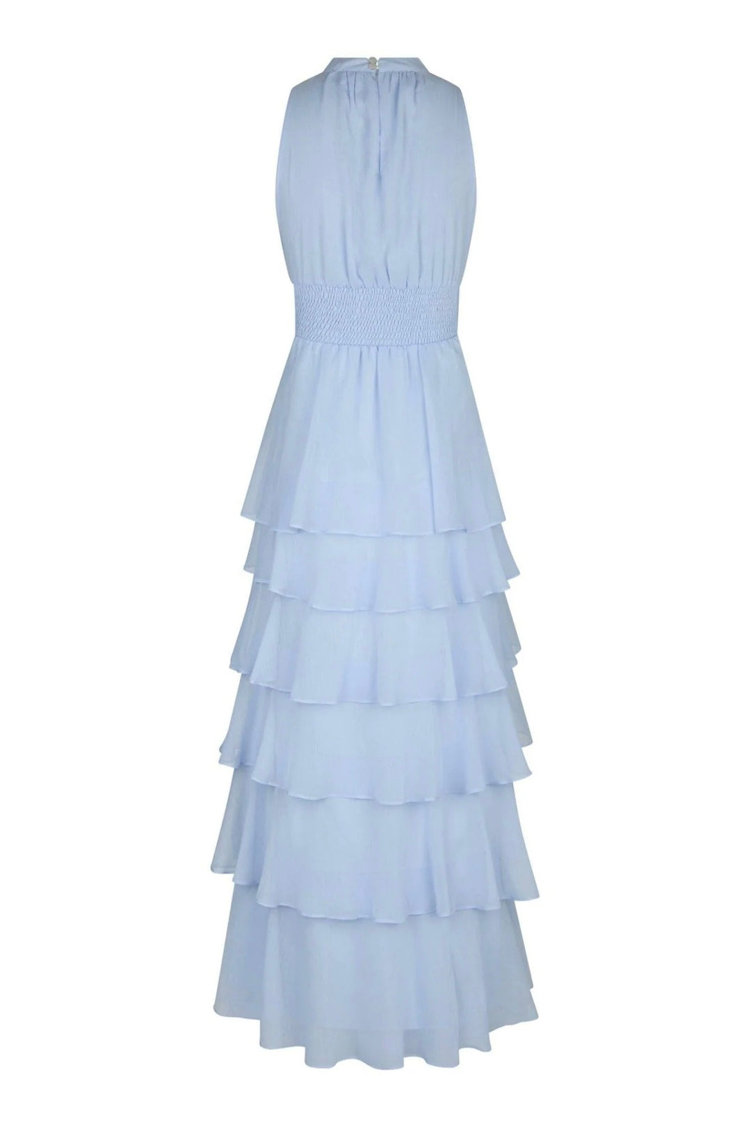 Marli Solid Chiffon Dress Light Blue