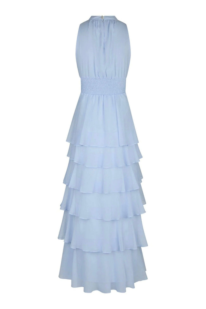 Marli Solid Chiffon Dress Light Blue