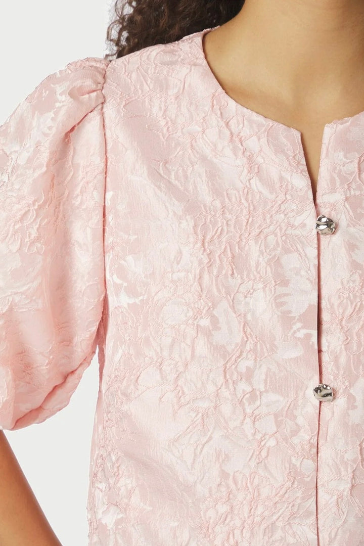 Aisa Soft Brocade Blouse Light Pink