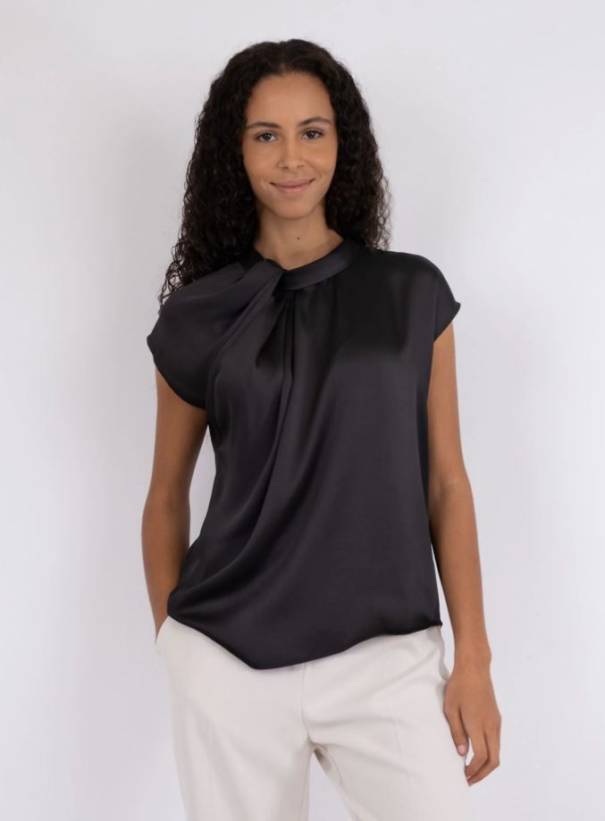 Fleur Drapy Satin Blouse