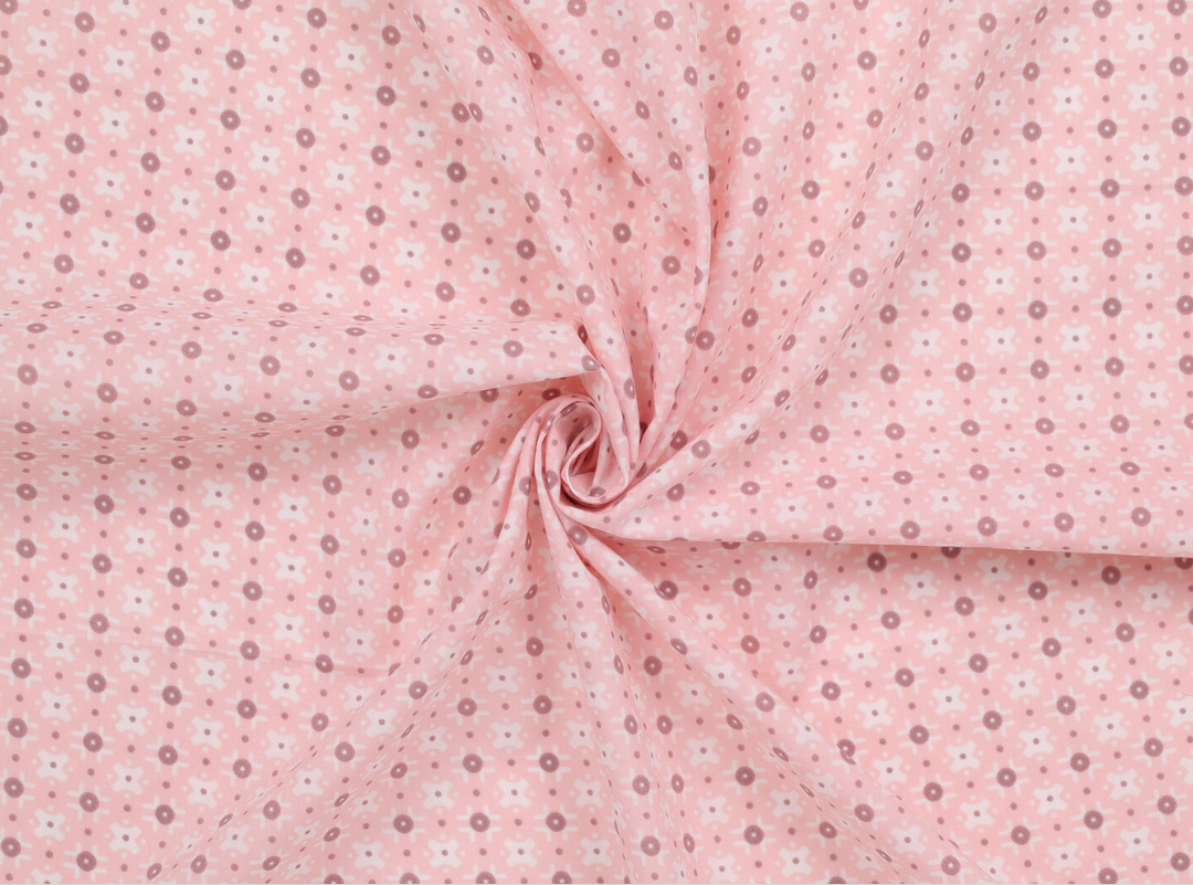 Skjerf Ditsy Mønster 65x65 cm Lys Rosa