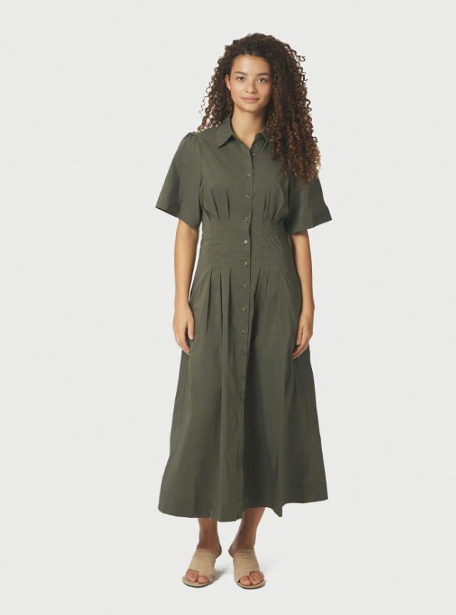 Baia Poplin Dress Army