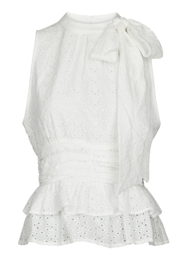 Ansol Emb Top Off White