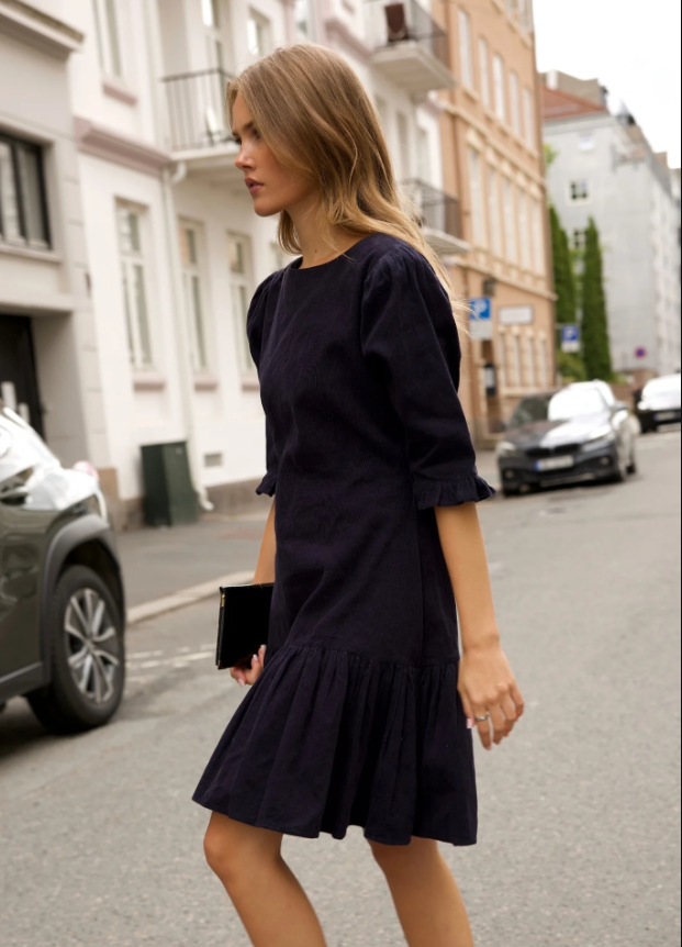 Rita Dress Midnight Corduroy