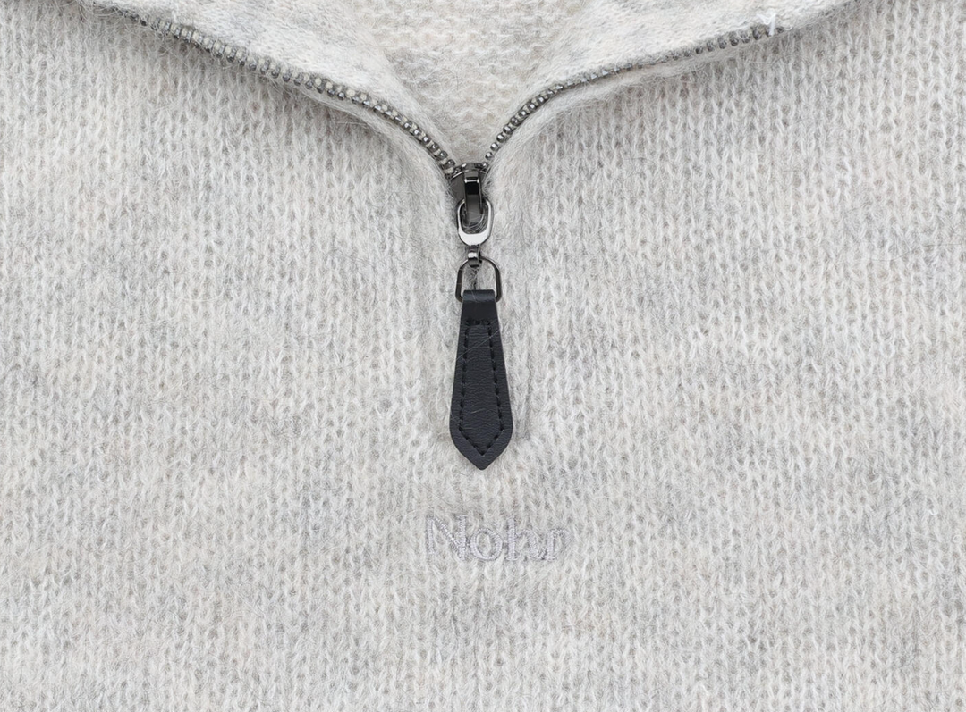 Nohr Gabriella Wool Mohair Zip Neck Greige