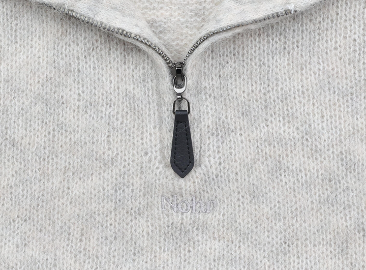 Nohr Gabriella Wool Mohair Zip Neck Greige
