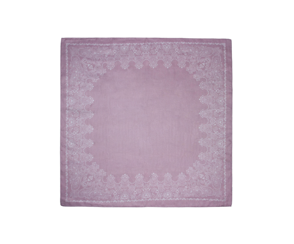 Skjerf m/kant 70x70 Rosa