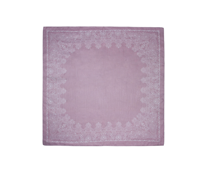 Skjerf m/kant 70x70 Rosa
