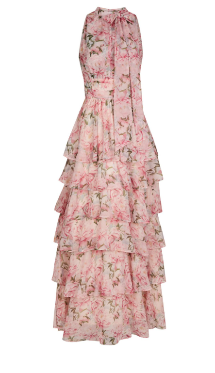 Marli Flower Chiffon Dress