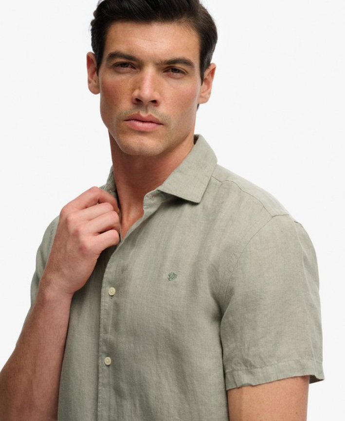 Riviera S/S Linen Shirt Bay Green