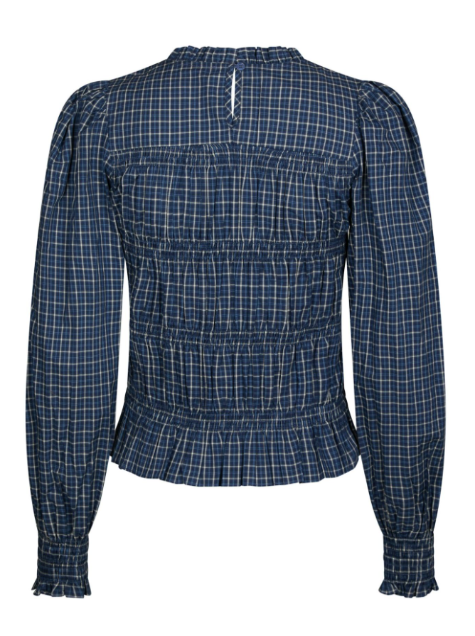 Marcia Check Blouse Blue