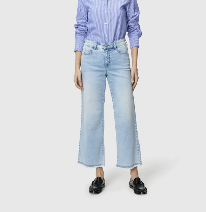 Dream Wide Cropped Light Azure Blue