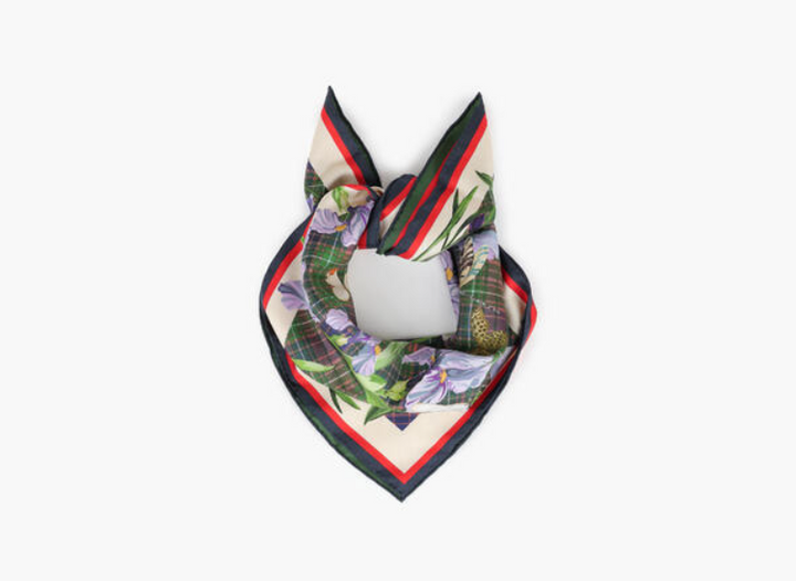 Nohr Maud Silk Scarf Oliven Grønn
