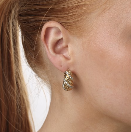 Coco Croissant Crystal Stud Earrings