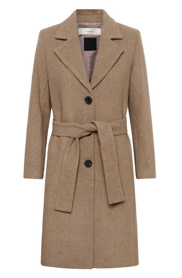 ZorahIW Classic Coat Sandy Grey Melange