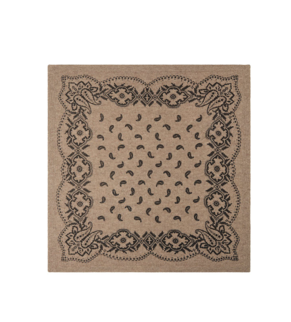 Adelina Paisley Knit Scarf Beige Melange