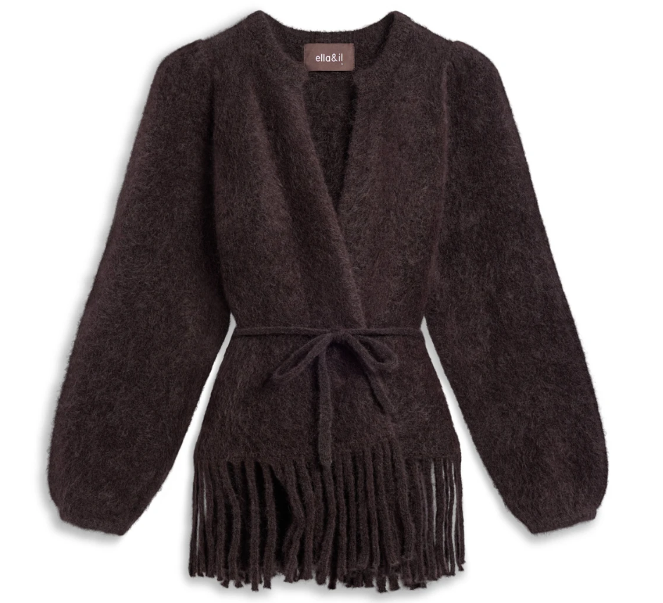 Fidele Chunky Cardigan Dark Brown