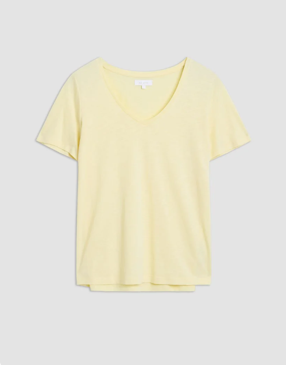 Ava V-Neck T-Shirt Double Cream