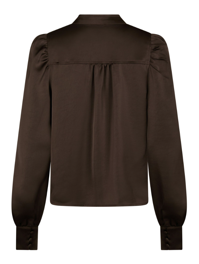 Rosslyn Heavy Sateen Blouse Dark Brown