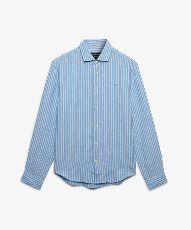 Riviera L/S Linen Shirt Classic Blue Stripe