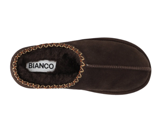 Biasnow Flatform Binded Slip In Shoe Suede Dark Brown