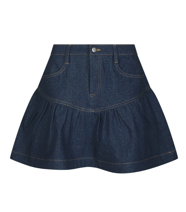 Tipa Denim Frill Skirt Blue
