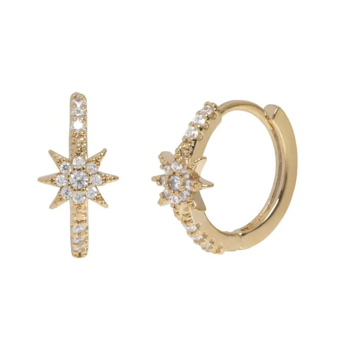 Aurora Crystal Star Hoop Earrings