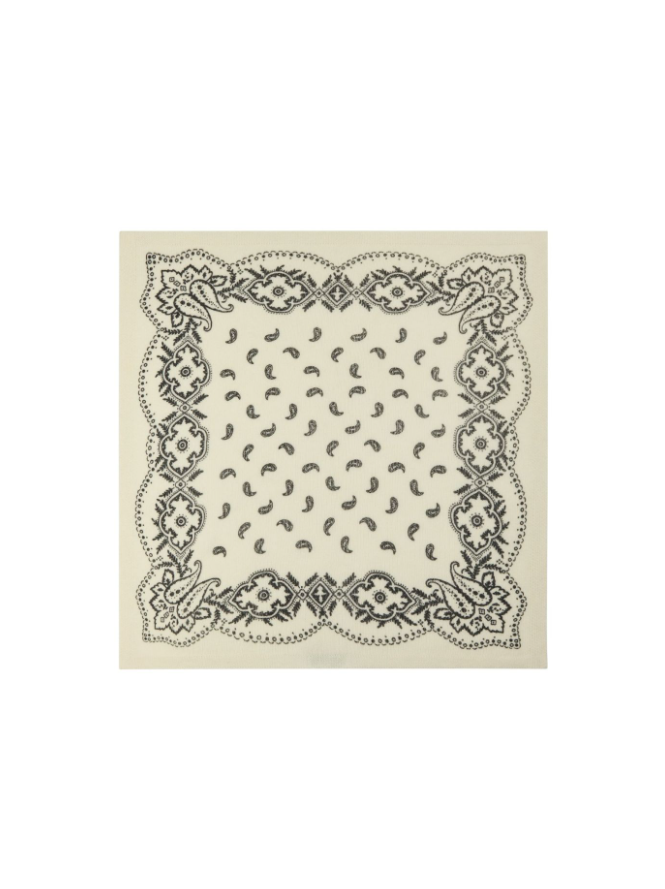 Adelina Paisley Knit Scarf Off White