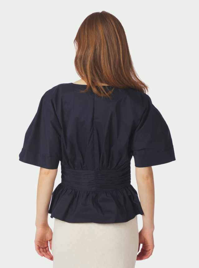 Annegret Poplin Blouse Navy