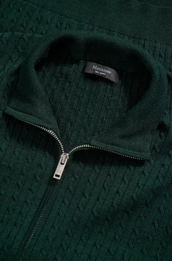 MAmason Cable Cardigan Scarab Melange