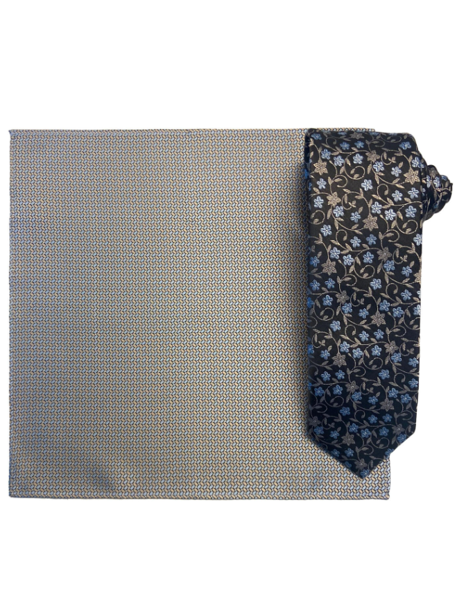 Santi Silkeslips+Lommetørkle Mønstret